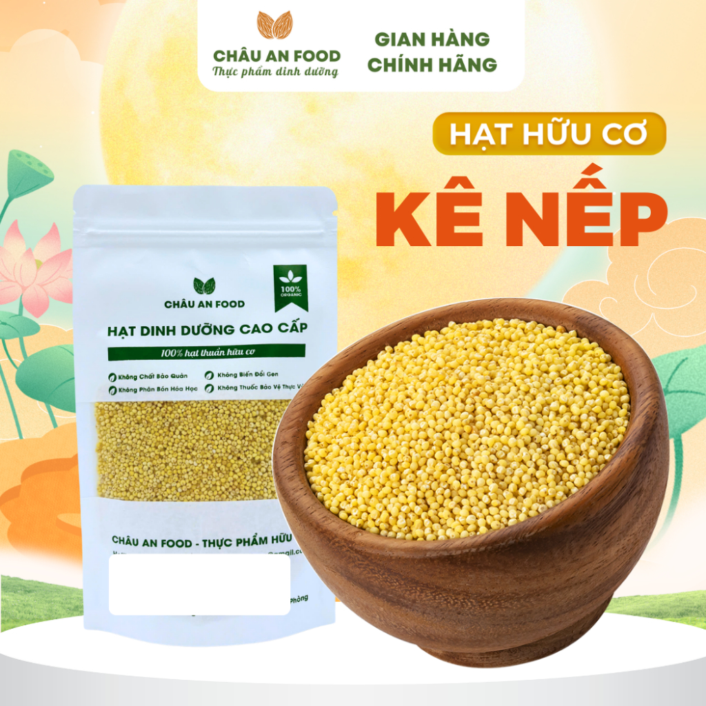 HẠT KÊ NẾP SỐNG HỮU CƠ ĐÓNG GÓI HÚT CHÂN KHÔNG TÚI ZIP, DÙNG LÀM SỮA HẠT, NẤU CHÁO, ĂN KIÊNG TÚI 500G / 100G
