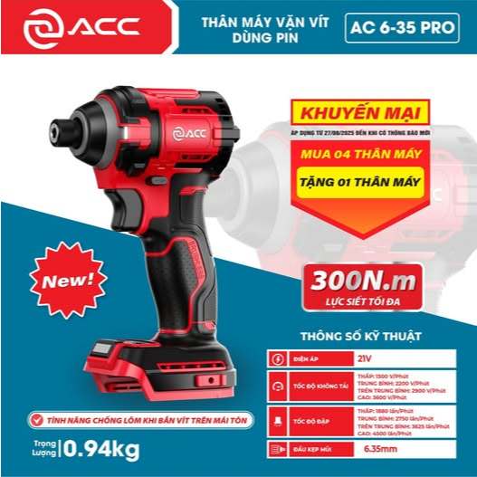 Thân máy vặn vít dùng pin ACC AC6-35 PRO