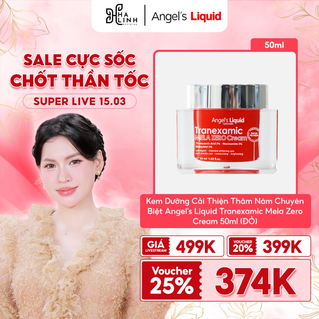 [Võ Hà Linh x Angel's Liquid] Kem Dưỡng Angel's Liquid Tranexamic Mela Zero Cream 50ml (ĐỎ)
