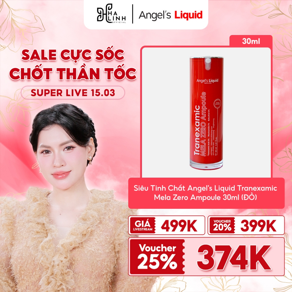 [Võ Hà Linh x Angel's Liquid] Siêu Tinh Chất Angel's Liquid Tranexamic Mela Zero Ampoule 30ml (ĐỎ)