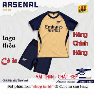 [HÀNG SẴN] [Đồ trẻ em - Có in theo yêu cầu từ 1b] Ars đồng Quần áo bóng đá trẻ em Chất thun lạnh Siêu đáng yêu