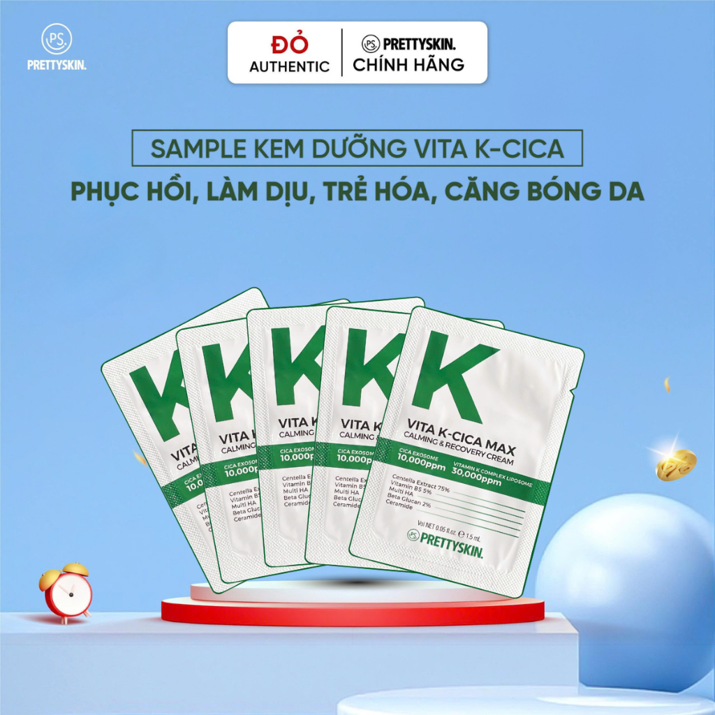 [Mini Size] 1 gói Kem dưỡng Vitamin K-CiCa PS.PRETTYSKIN 1.5ml chăm sóc da mụn Skincare Làm Đẹp Da D