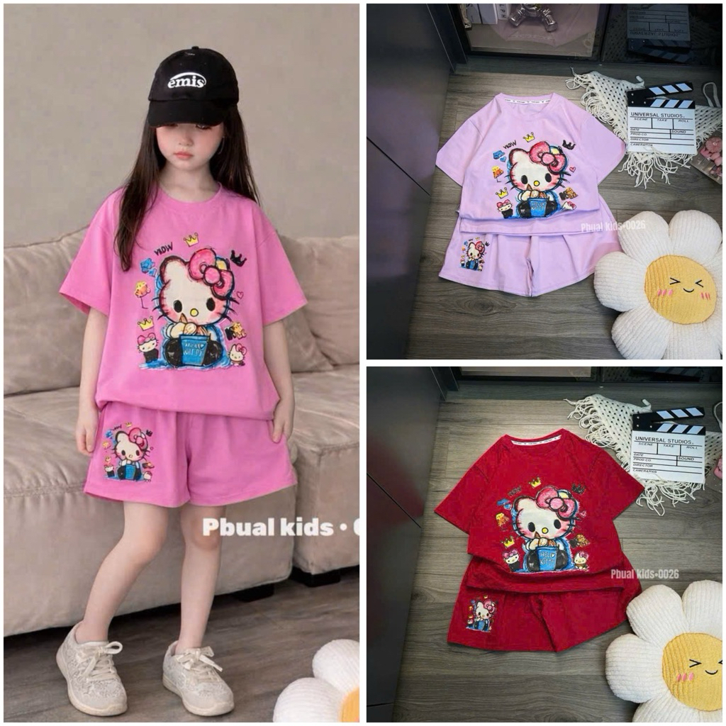 Bộ cotton bé gái đại 6xl-10xl