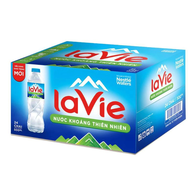 Thùng 24 chai nước khoáng LAVIE 500ml