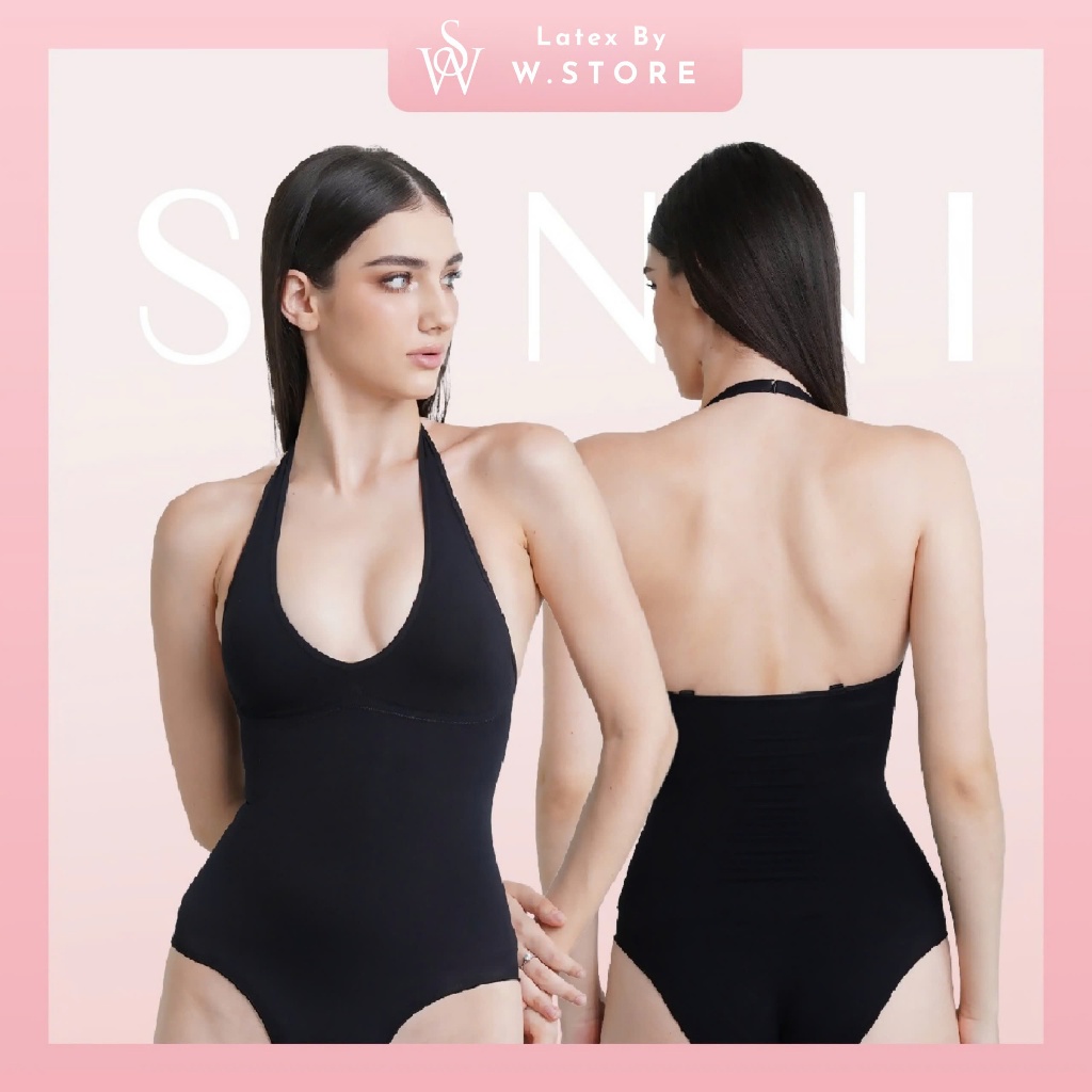 [SUNNI - Có Mút] Bodysuit Siết Eo Hở Lưng Cổ Yếm - Bodysuit Nữ Tạo Shape Fit Body - Shapewear Bodysu