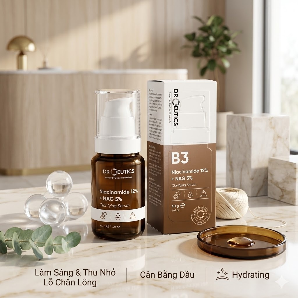 Ảnh 7 của Serum DrCeutics B3 Niacinamide giảm thâm, sáng da, hỗ trợ kiềm dầu 30ml, 100ml