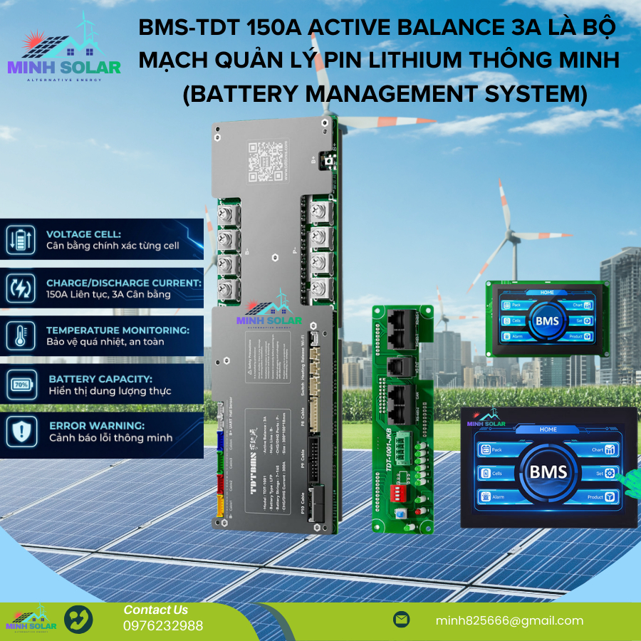 BMS-TDT 150A Active Balance 3A – Mạch Quản Lý Pin Lithium Thông Minh Công Suất Lớn(Battery Managemen