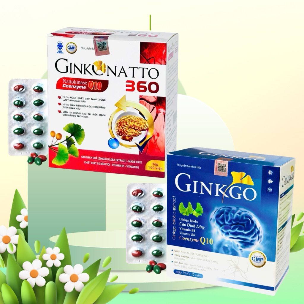 Hoạt huyết dưỡng não Ginko nato Coenzym Q10 ( hộp 100 viên), DP
