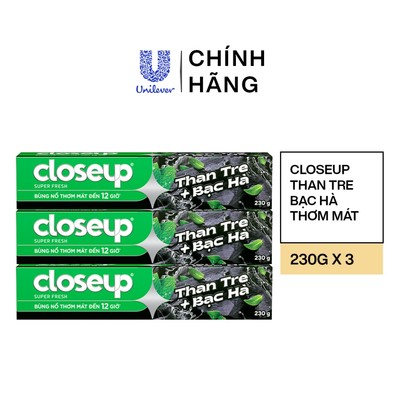 [LIVE] Combo 3 Kem Đánh Răng Closeup Trắng Răng Thơm Mát thành phần Thiên Nhiên 230G