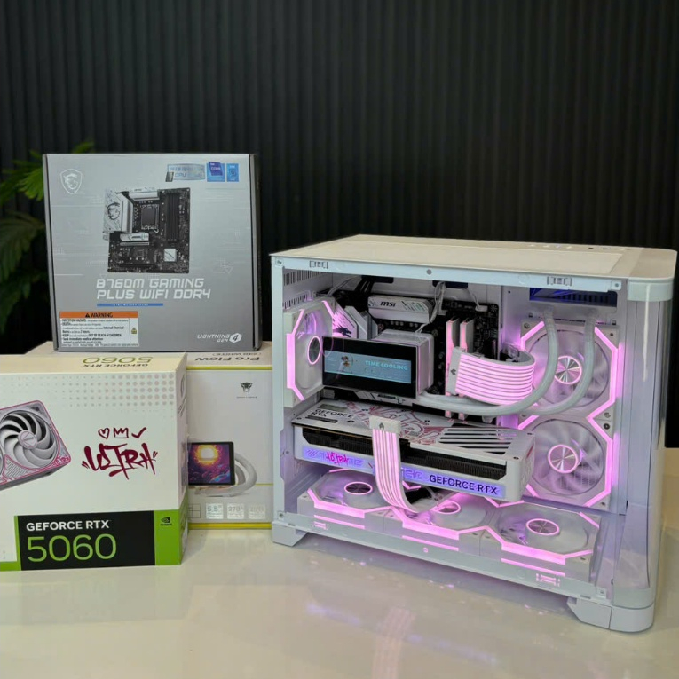 FULL CASE PC FULL NEW I5 12400F+ RTX 5060 8GB UTRA WHITE