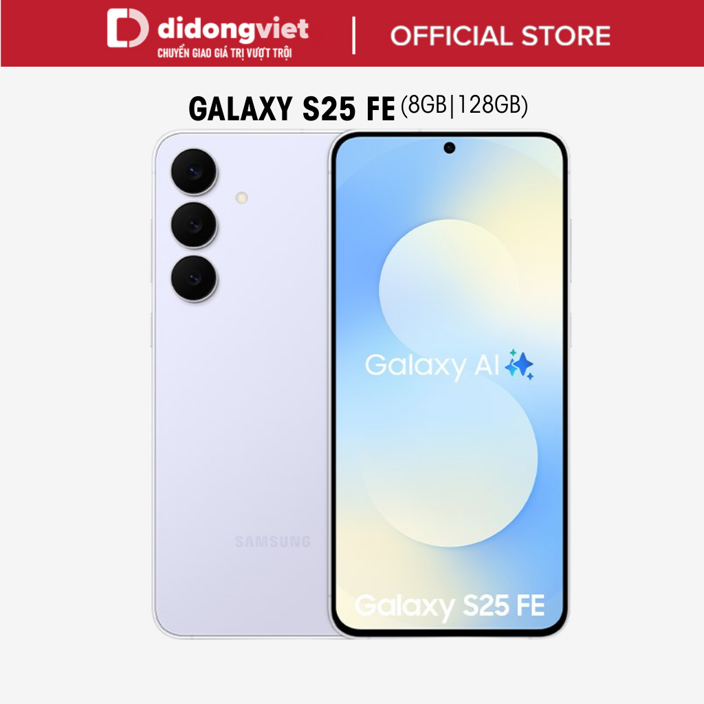 Điện thoại Samsung Galaxy S25 FE 5G 8GB|128GB, 6.7" - Exynos 2400 10 nhân - 4900 mAh | Bảo hành 12 t