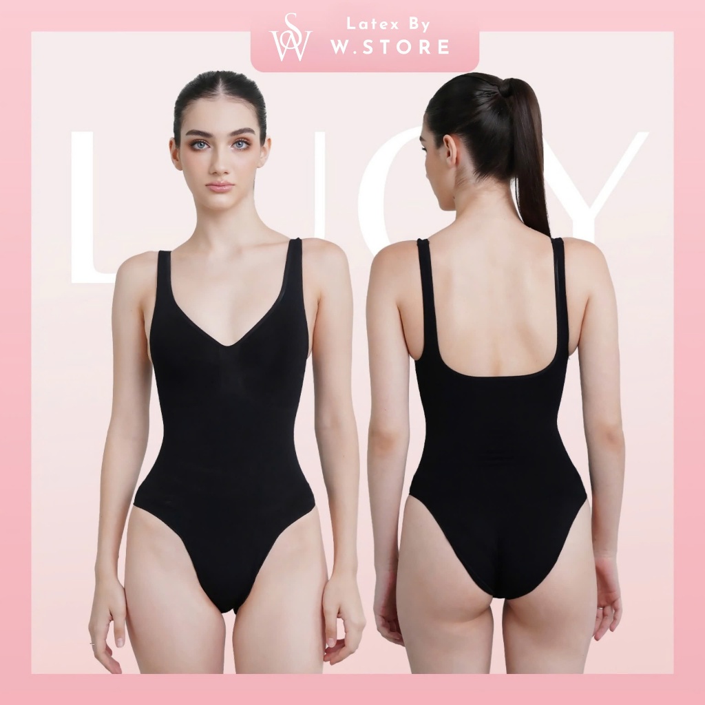 [LUCY - Bản Giới Hạn] Shapewear Bodysuit Cổ Tim, Lưng Vuông - Áo Định Hình Body Sát Nách,Cổ Tim Shap