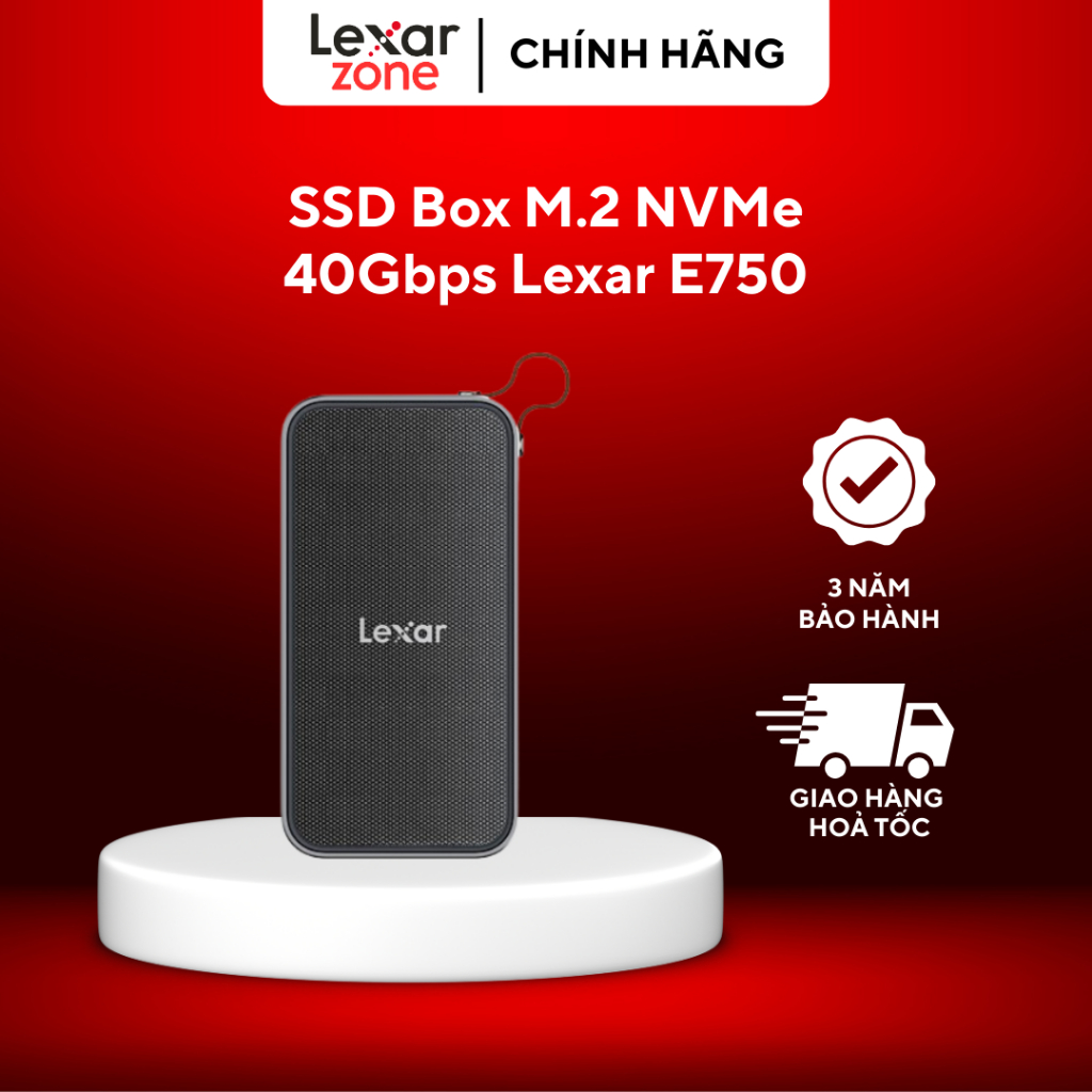 Box di động SSD M.2 NVMe 40Gbps Lexar E750 - LPAE750-RNBNG - Chính Hãng