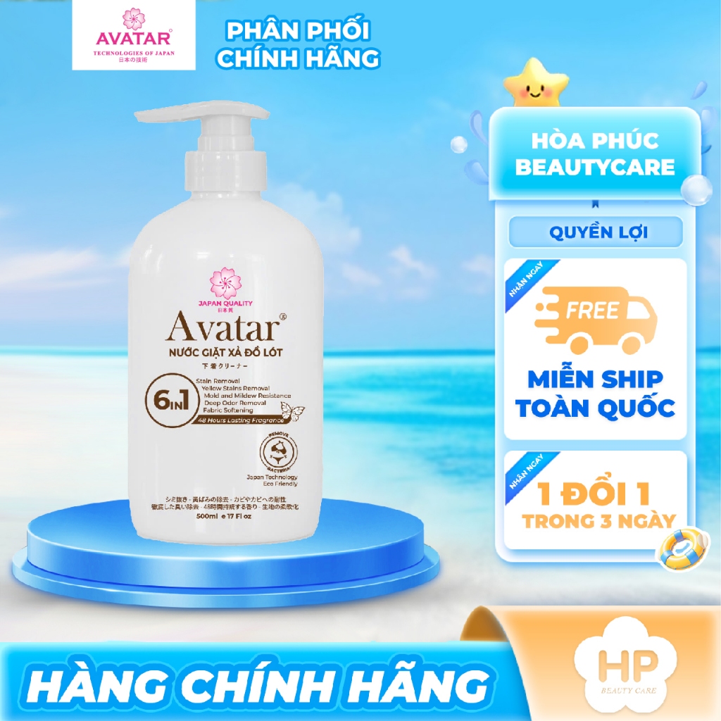 Nước Giặt Đồ Lót Avatar Lưu Hương 48 Hours 6 In 1 500ml (Màu Trắng)