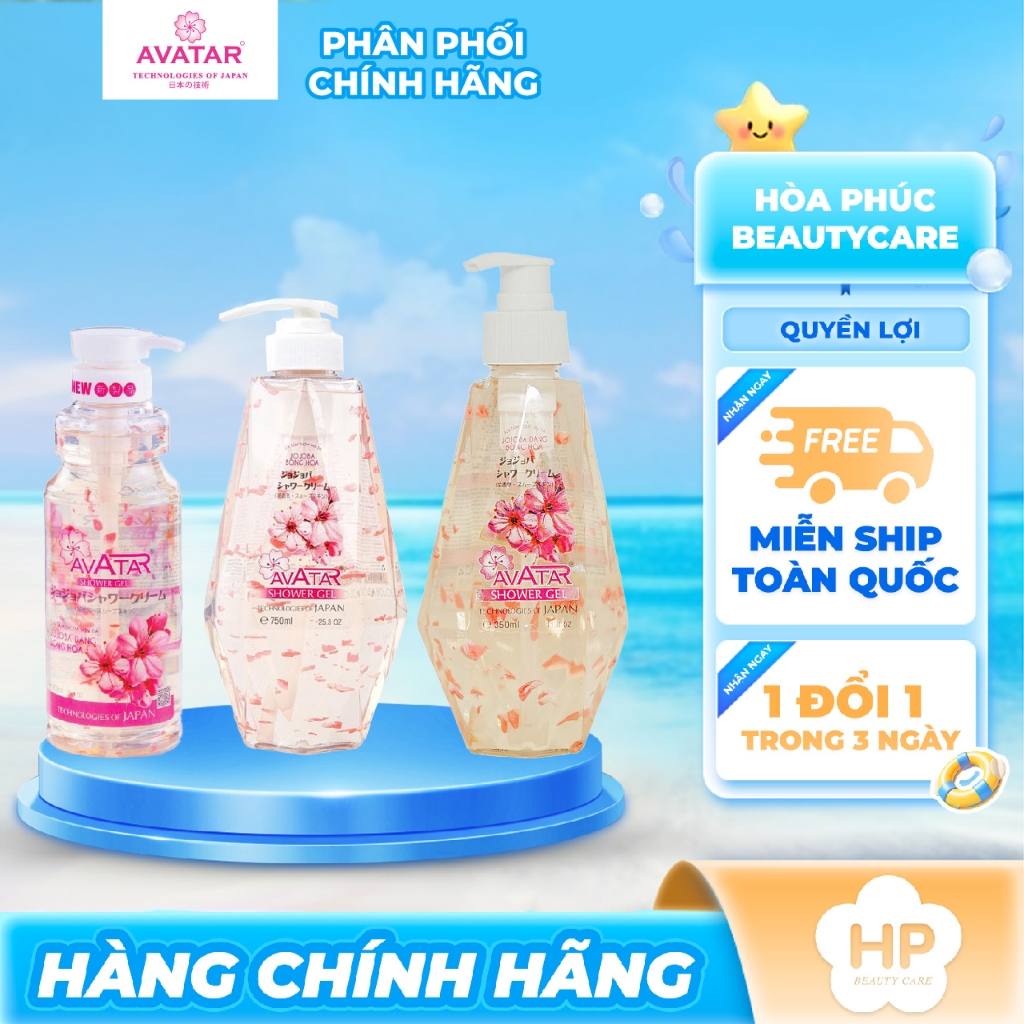 Sữa Tắm Thơm Mịn Da Hương Bông Hoa Jojoba Avatar (3 Dung Tích)