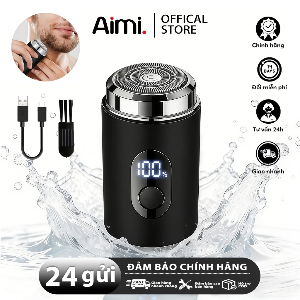 Máy cạo râu nam mini bỏ túi, Thiết kế nhỏ gọn tiện lợi,Màn hình led thông minh
