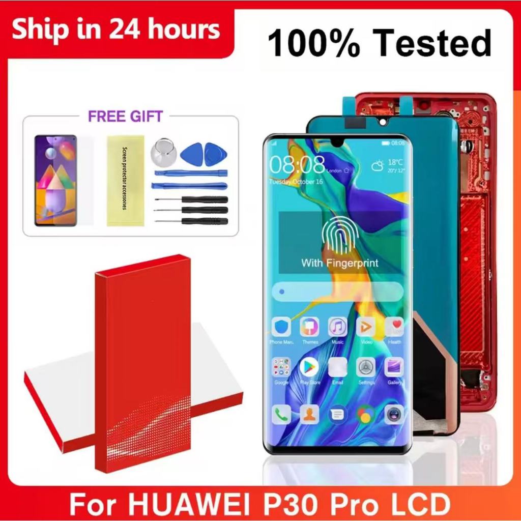 Original Huawei P30 Điện thoại di động Màn hình ban đầu Lắp ráp màn hình P30pro Màn hình LCD với khu