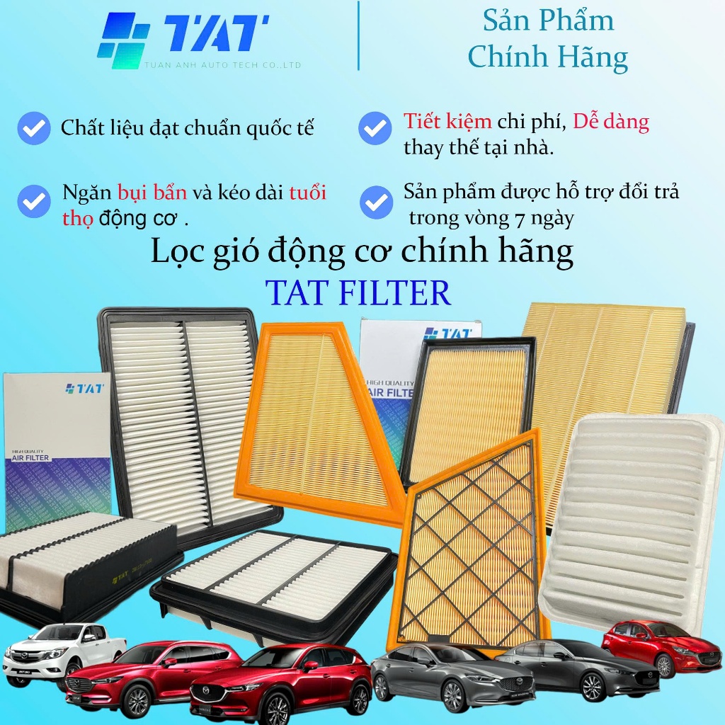 Lọc gió động cơ ô tô , Lọc gió máy chính hãng TAT Filter Cao cấp