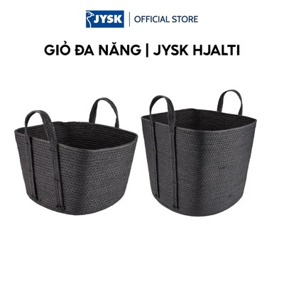 Giỏ đa năng | JYSK HJALTI | sợi giấy | đen | R30xD30xC20cm
