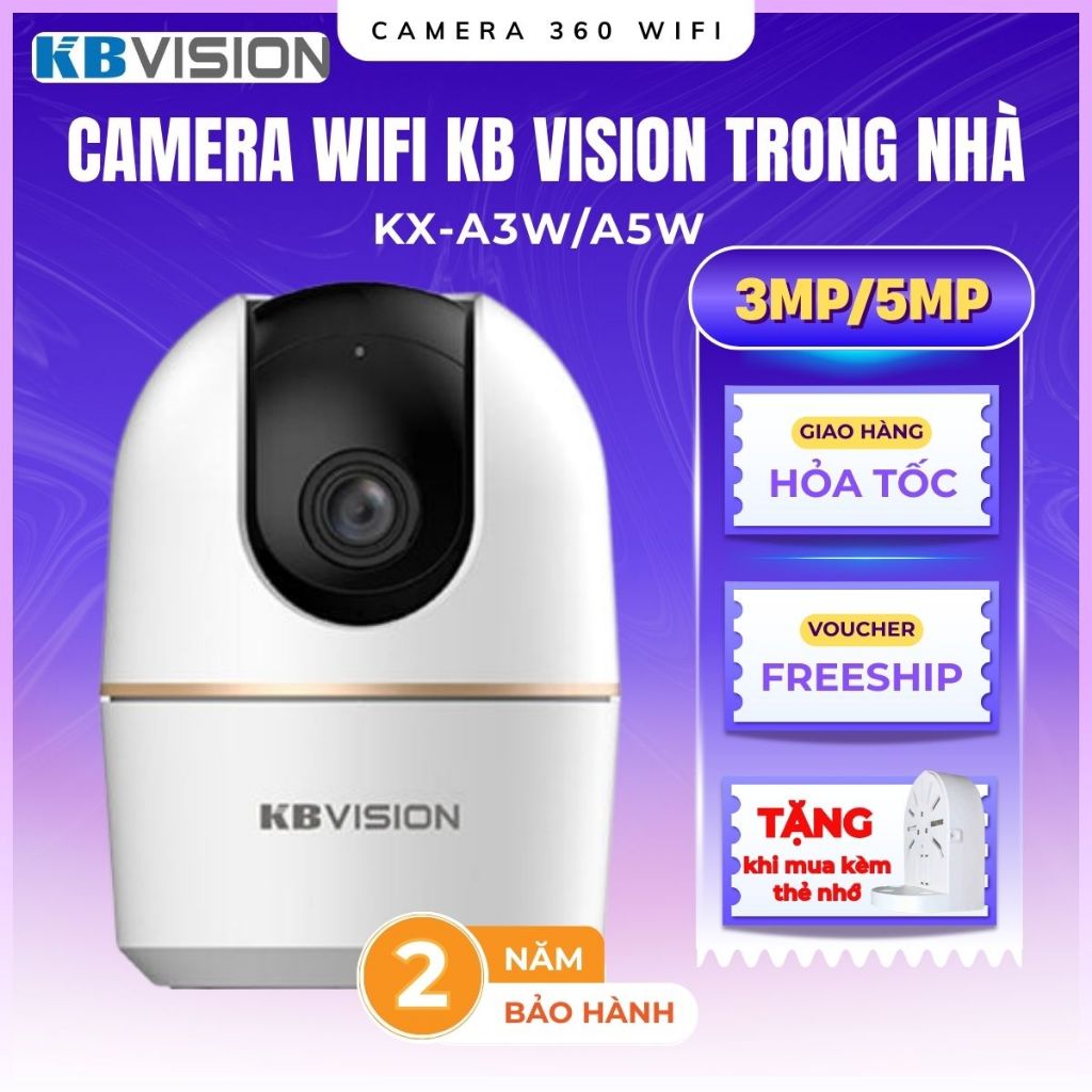 Camera Wifi KBVision A3W/A5W 3MP/5MP, Trong Nhà, Đàm Thoại 2 Chiều, Đầy Đủ Tính Năng, Bảo Hành 2 Năm