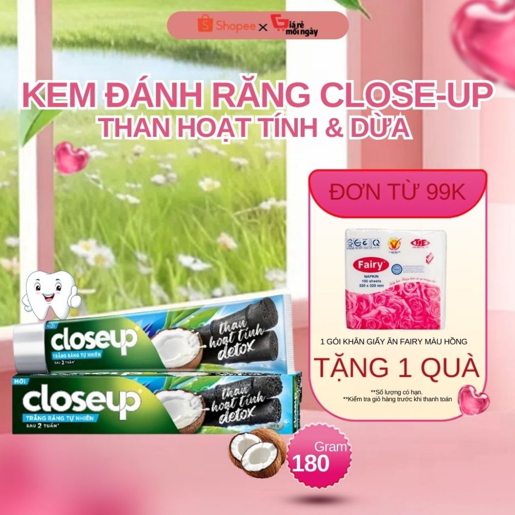 Kem Đánh Răng Closeup Than Hoạt Tính Detox 180gr