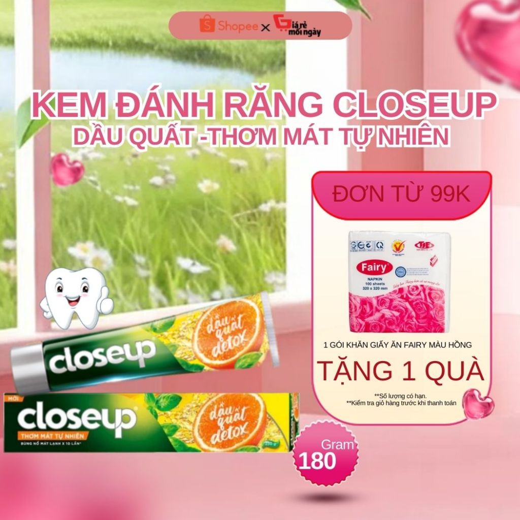 Kem Đánh Răng Closeup Dầu Quất Detox 180gr