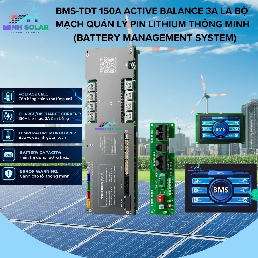 BMS-TDT 150A Active Balance 3A – Mạch Quản Lý Pin Lithium Thông Minh