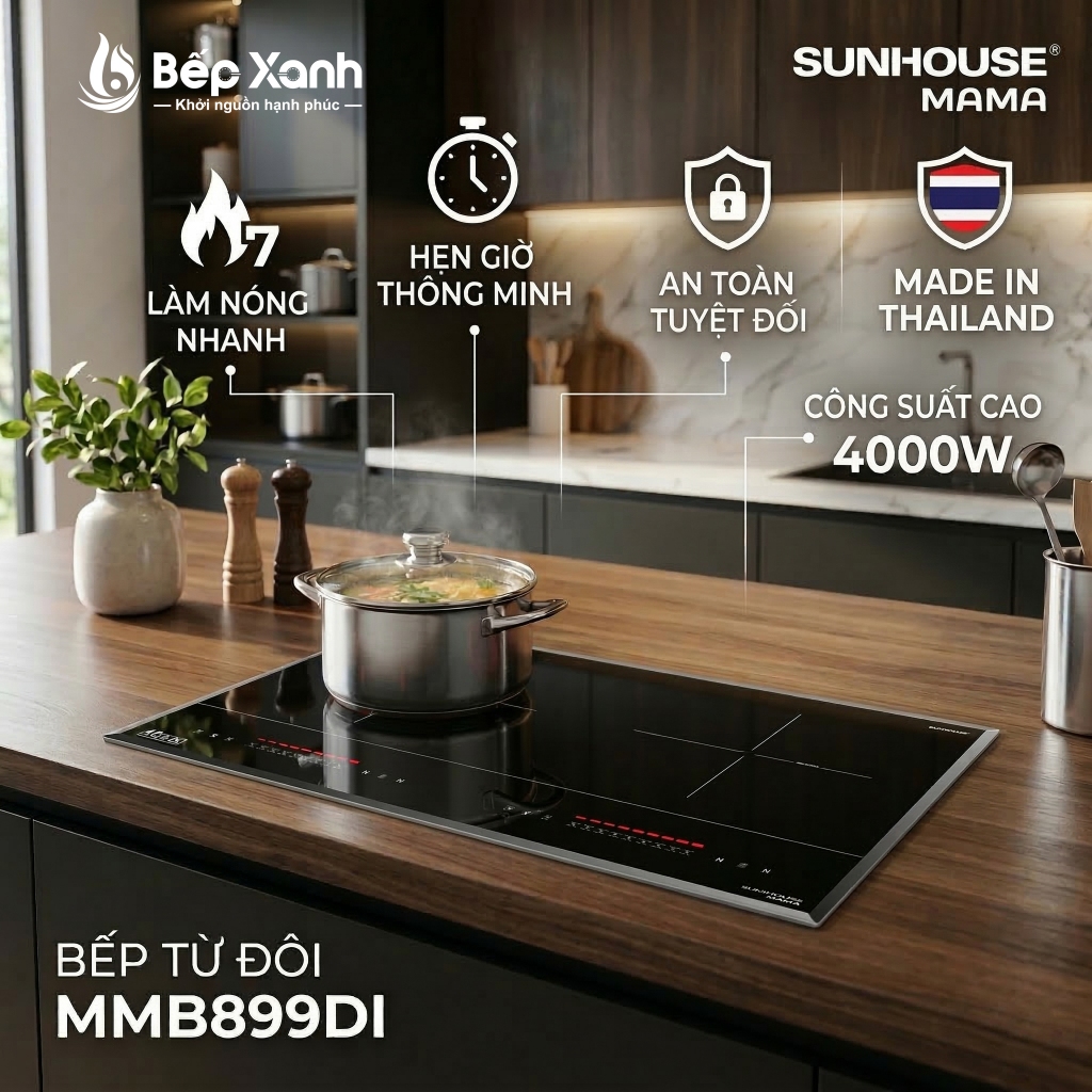 Bếp Từ Sunhouse MAMA MMB899DI: Công Nghệ Đức Series 8.0 Siêu Tiết Kiệm Điện - Inverter Cảm Ứng Slide
