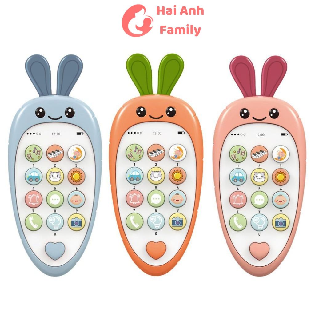 Điên thoại đồ chơi phát nhạc kết hợp gặm nướu cao cấp cho bé tặng 3 pin AAA