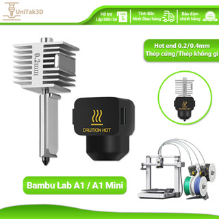 Unitak3D for Bambu Lab A1/A1 Mini Máy in 3D Hot end 0.2/0.4mm Vòi phun tích hợp thép cứng/thép không gỉ 3D144A1H-S