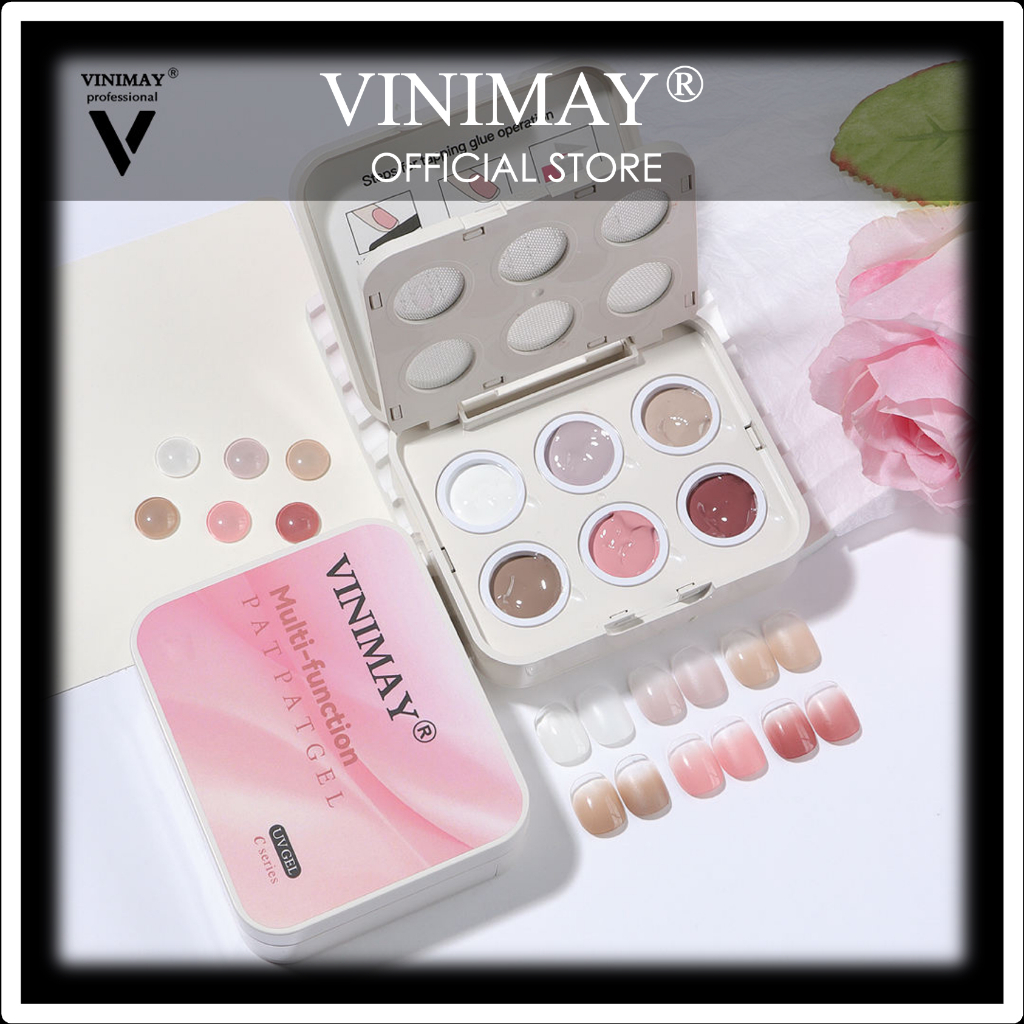 Set gel dặm ombre VINIMAY ® 6 màu - Khay gel đa năng dùng để dặm ombre, gel vẽ, sơn gel