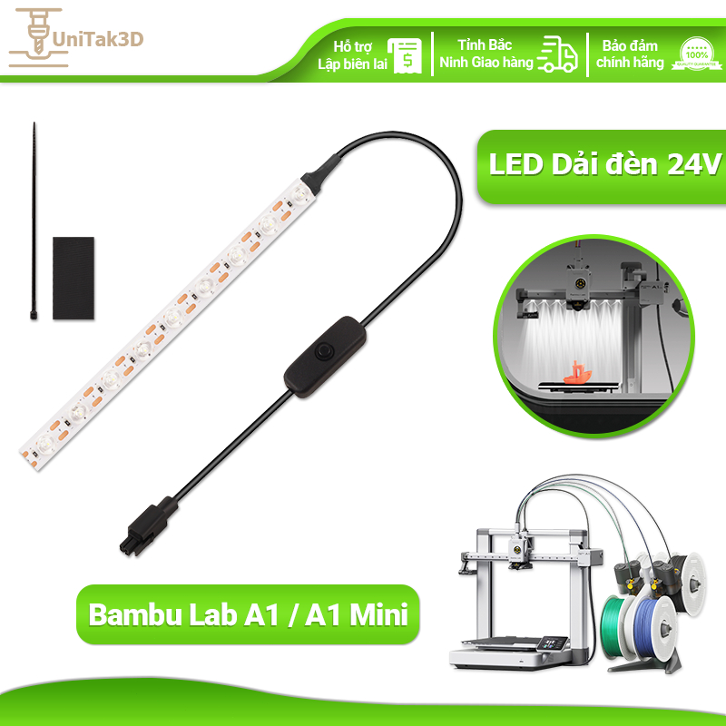 UniTak3D Máy in 3D for Bambu LAB A1 /A1 Mini LED Light Strip 24V 3D146A1-M