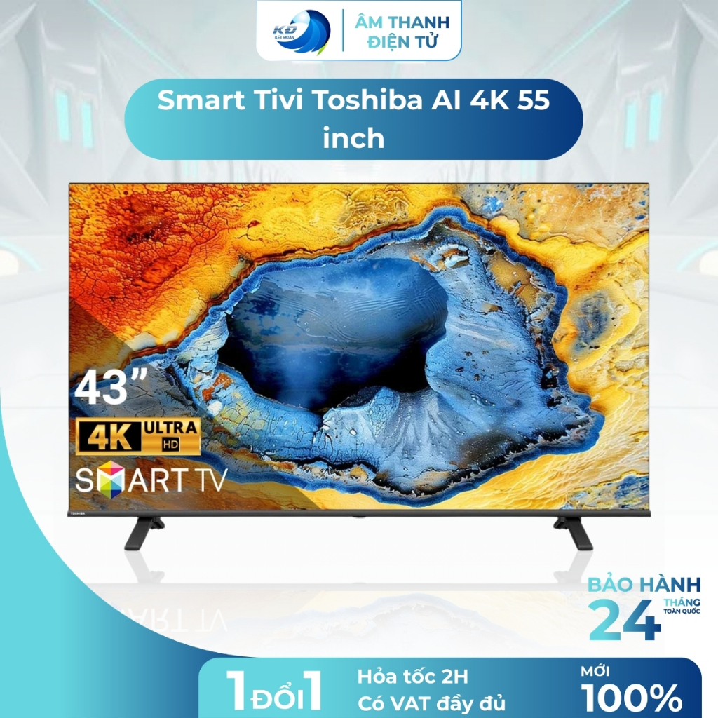 55C350RP Smart Tivi Toshiba AI 55 Inch 4K HDR Hình Ảnh Sắc Nét Giải Trí Thông Minh