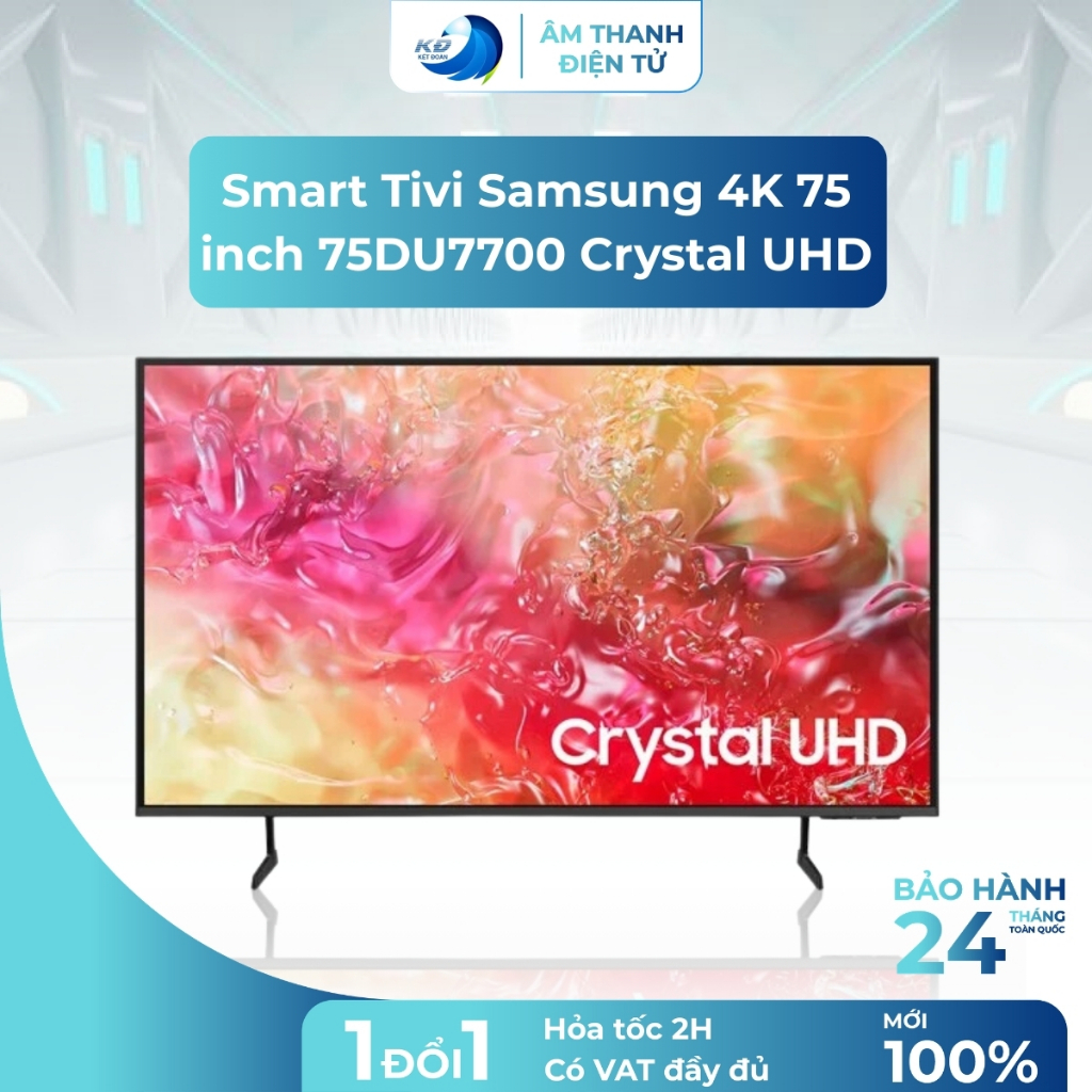 75DU7700 Smart Tivi Samsung 4K 75 Inch Crystal UHD Hình Ảnh Sắc Nét Âm Thanh Sống Động Cho Phòng Lớn