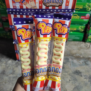 [LV] [LẺ 1 CÂY] Kẹo Dẻo Marshmallow Hình Hotdog Vị Dâu Hiệu Pipp – Hotdog Marshmallow Strawberry Flavor