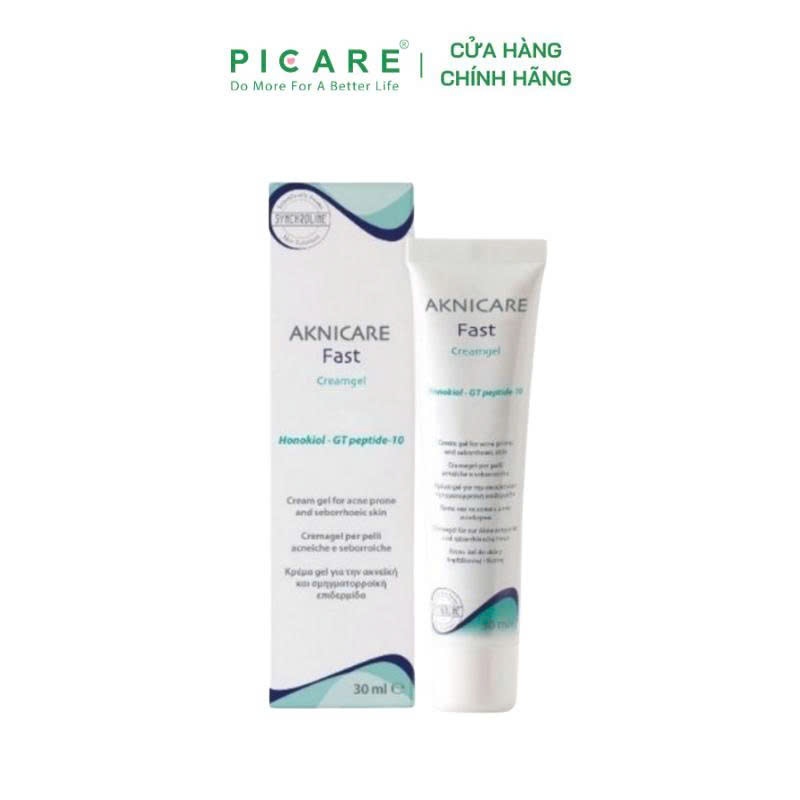 Kem giảm tổn thương viêm mụn kiểm soát bã nhờn Aknicare Fast Cream gel 30ml