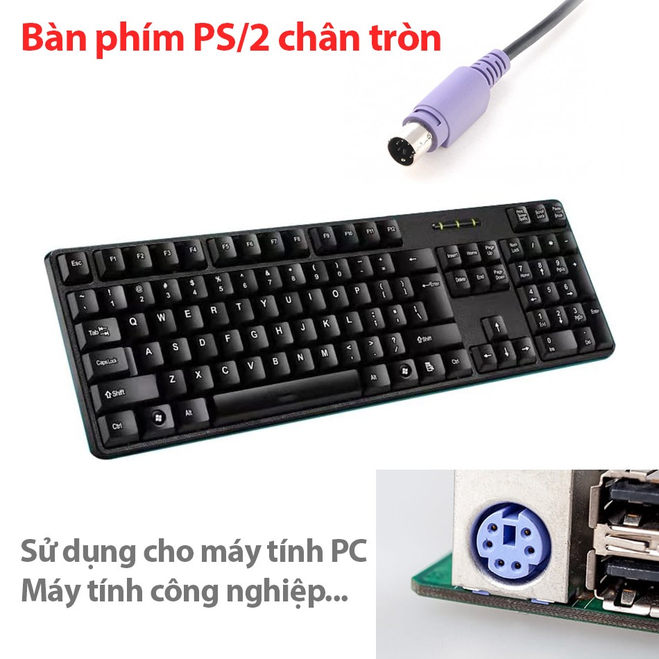 Bàn phím máy tính chân tròn PS/2, MD6 sử dụng cho máy tính bàn PC
