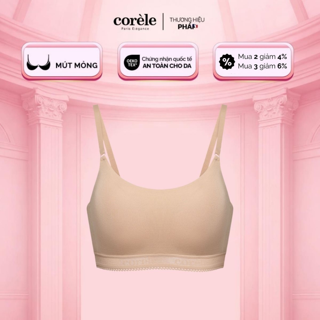 Áo ngực nữ dáng Bralette mút mỏng không gọng, vải sợi tre êm mềm mát, chuẩn an toàn OEKO-TEX | CORÈL