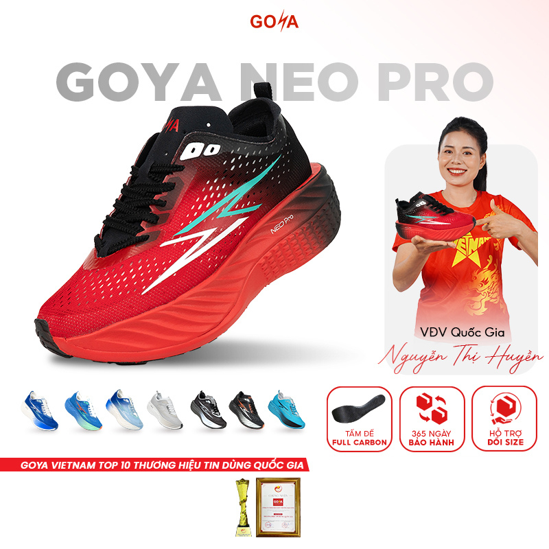 Giày Thể Thao Chạy Bộ Đế Full Carbon Nam Nữ GOYA NEO PRO Năm 2026 - Bức Tốc , Chống Trượt ASTM