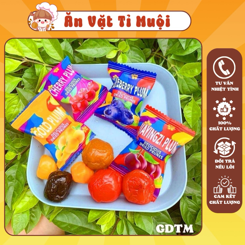 Ô Mai Mix Vị Nội Địa Trung, Ô Mai Colorful Plum Mix Vị (Gói 408G), Ô Mai Xí Muội, Ăn Vặt Tỉ Muội