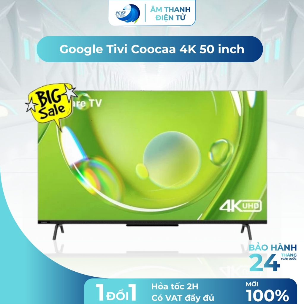 Google Tivi Coocaa 50Y73 50 Inch 4K UHD Coocaa Viền Mỏng HDR Hình Ảnh Sắc Nét Giải Trí Đỉnh Cao
