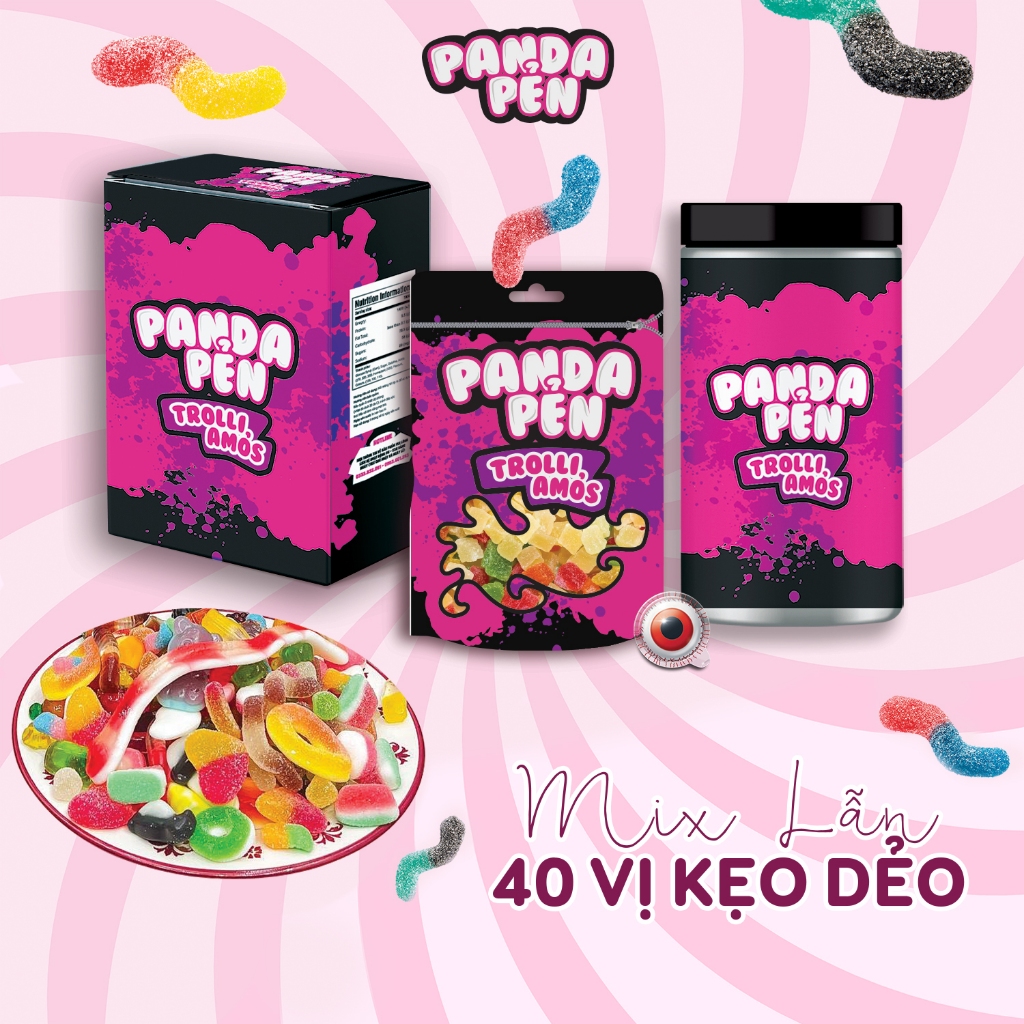 Kẹo Dẻo Đức Mix Sẵn 40 Vị, Ăn Vặt Panda Pẻn Kẹo Dẻo Nhập Khẩu Đức Hương Vị Trái Cây