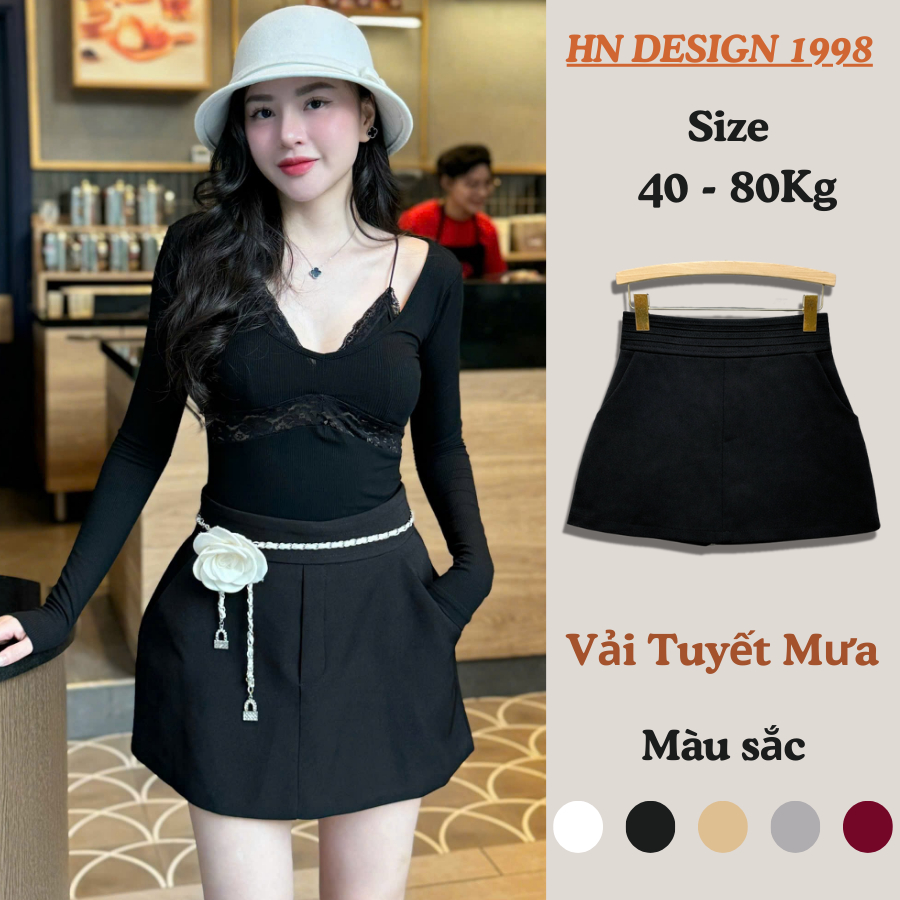 Chân Váy Bigsize Dáng A Cạp Mí Eo Phồng Hông Che Bụng Mỡ Thời Trang Nữ Hot HN DESIGN HN188