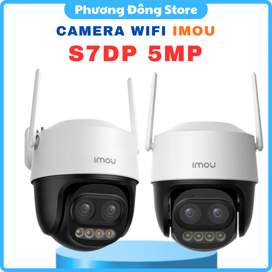 CAMERA IP WIFI NGOÀI TRỜI IMOU S7DP 5MP ZOOM 12X - Xoay 360 độ, Màu ban đêm, Cảnh báo Đèn Còi, Đàm T