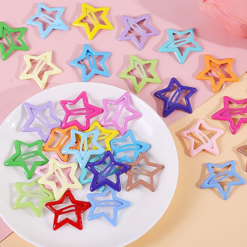 Kẹp Tóc Ngôi Sao Nhiều Màu – Túi 50 Kẹp Tóc Trẻ Em, Kẹp Tóc Bé Gái, Phụ Kiện Tóc Cute