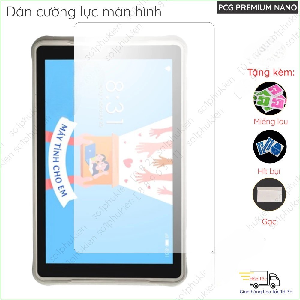 Dán cường lực dành cho máy tính bảng VNT Tab 8 Tab8 Tab 8 Plus, Xelex Gama Tab X8 vnt nano dẻo trong