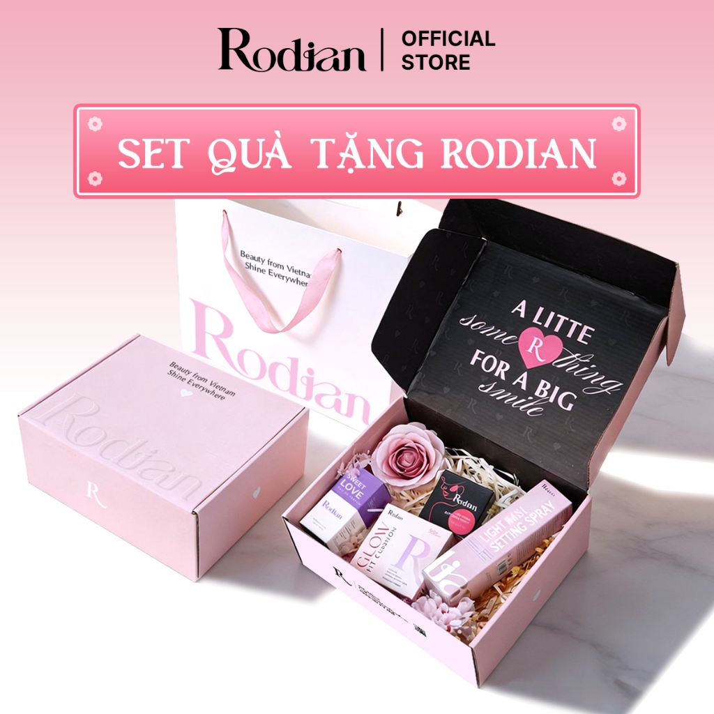 [Set Quà Tặng Rodian] Phấn nước + Nước Hoa + Phấn Má Hồng Rodian+ Xịt khóa Nền