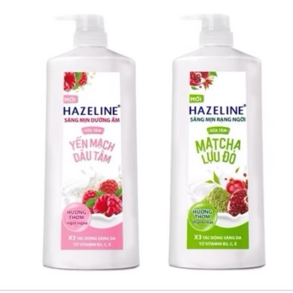 Sữa Tắm Hazeline Dưỡng Da Sáng Mịn Từ Thiên Nhiên - Yến Mạch Dâu Tằm & Matcha Lựu Đỏ