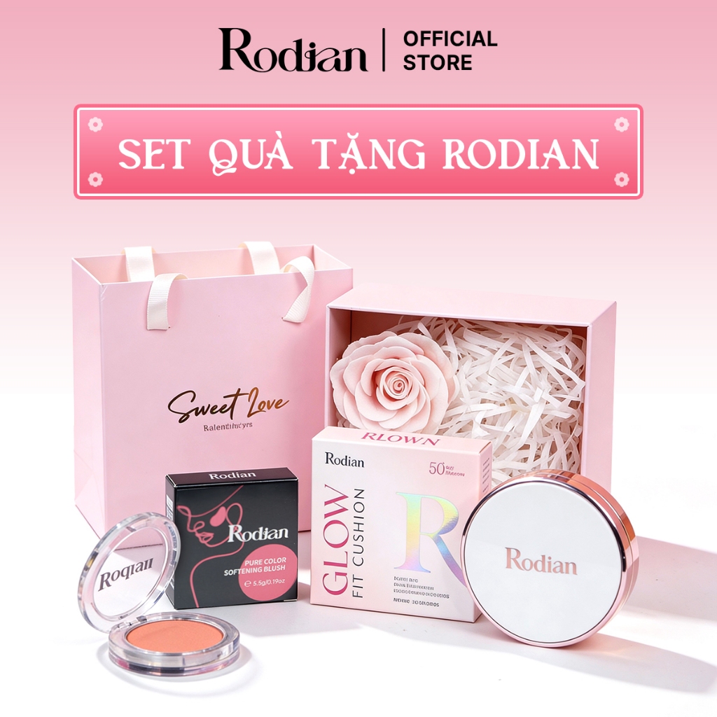 [Set Quà Tặng Rodian] Combo Phấn Nước Rodian Glow Fit và Phấn Má Hồng Pure Color Softening Blush
