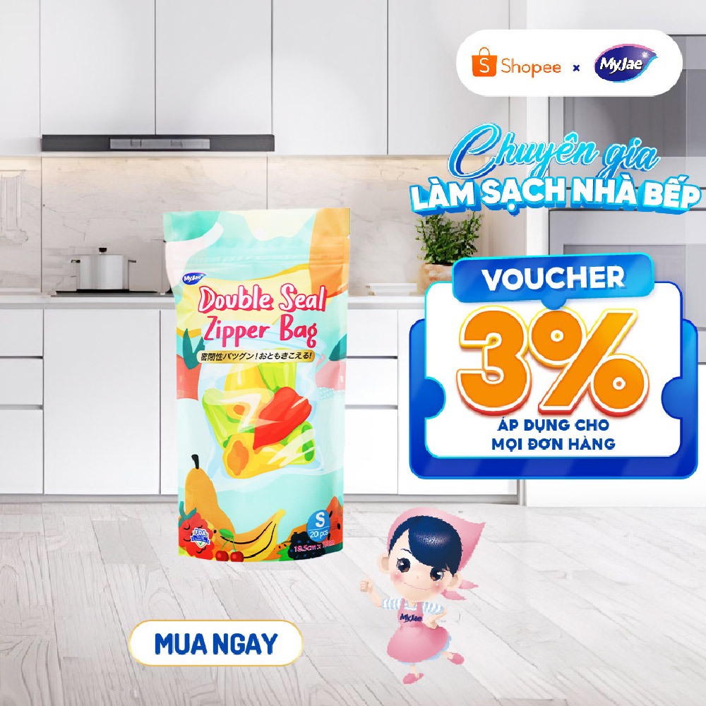 Túi Zip MyJae – Gói 20 Túi Size S, Bảo Quản Thực Phẩm Tiện Lợi